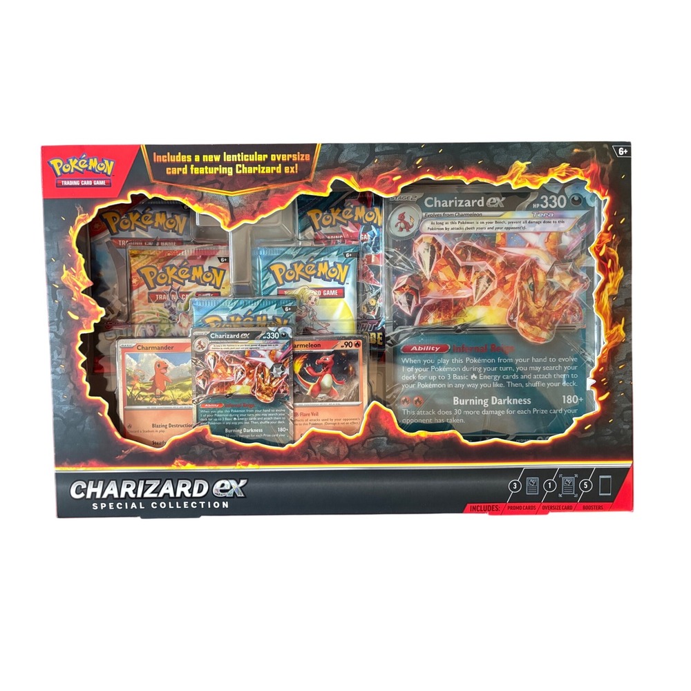 Pokemon TCG Charizard ex Special Collection Box 6 Booster Packs Promo Cards